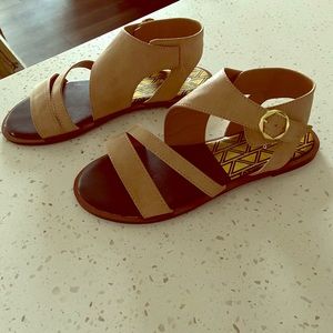Strappy tan sandals